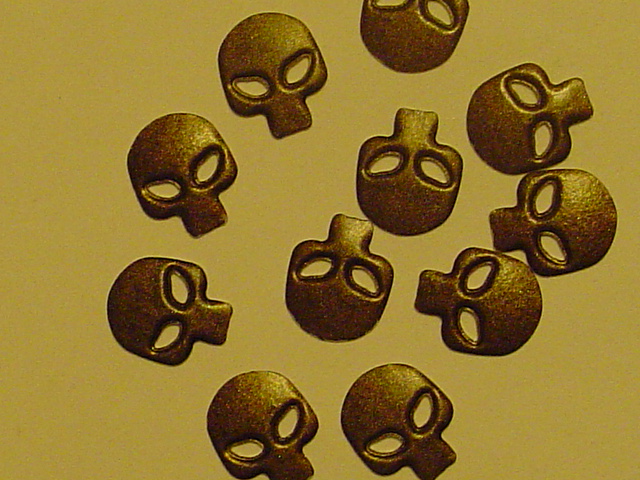 1 Gross 10mm BRASS SKULL NAILHEAD HOTFIX